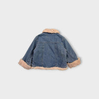 Retro Pumpkin Patch Sherpa Denim Jacket, Size 3