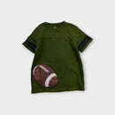 Retro Style Green Football T-Shirt, Size 5