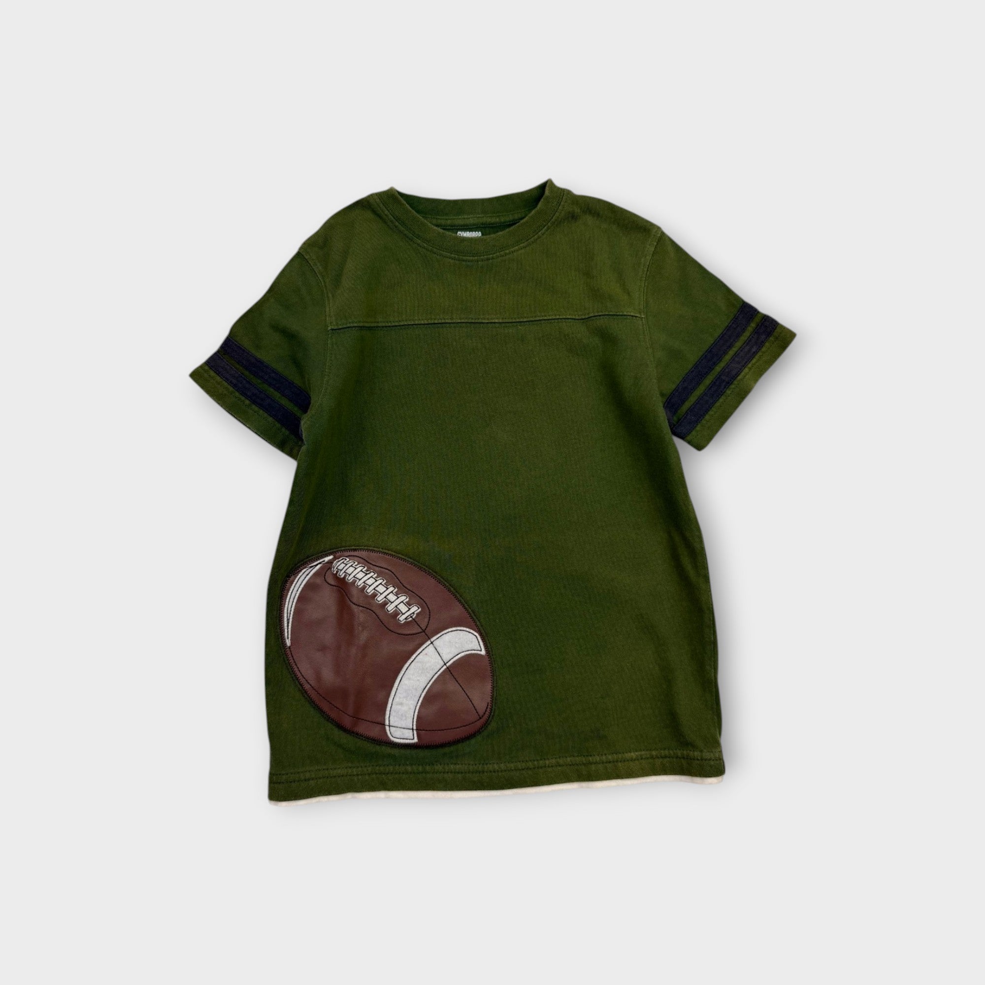 Retro Style Green Football T-Shirt, Size 5