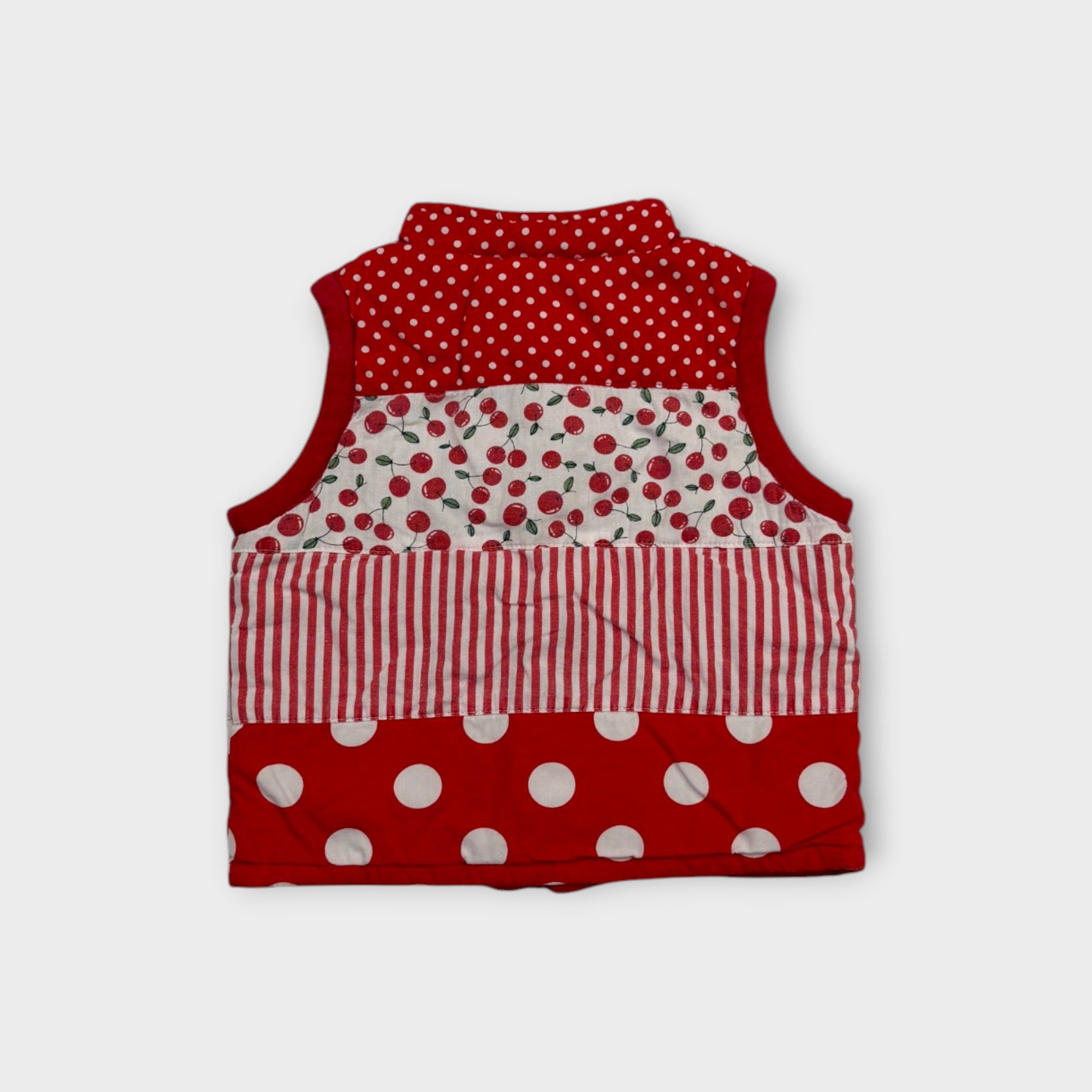 Oobi Red Patchwork Vest, Size 1