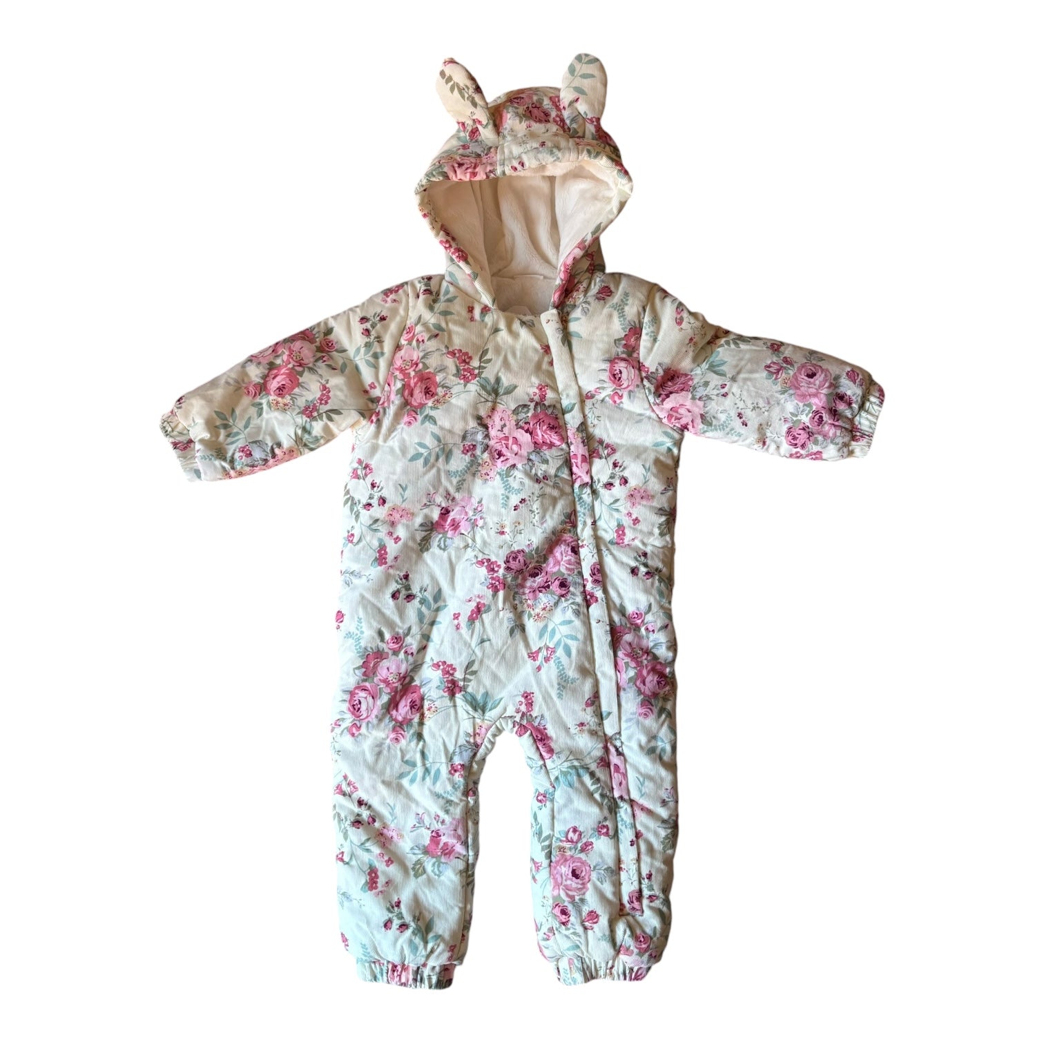 Next Floral Lined Onesie, Size 12-18 months