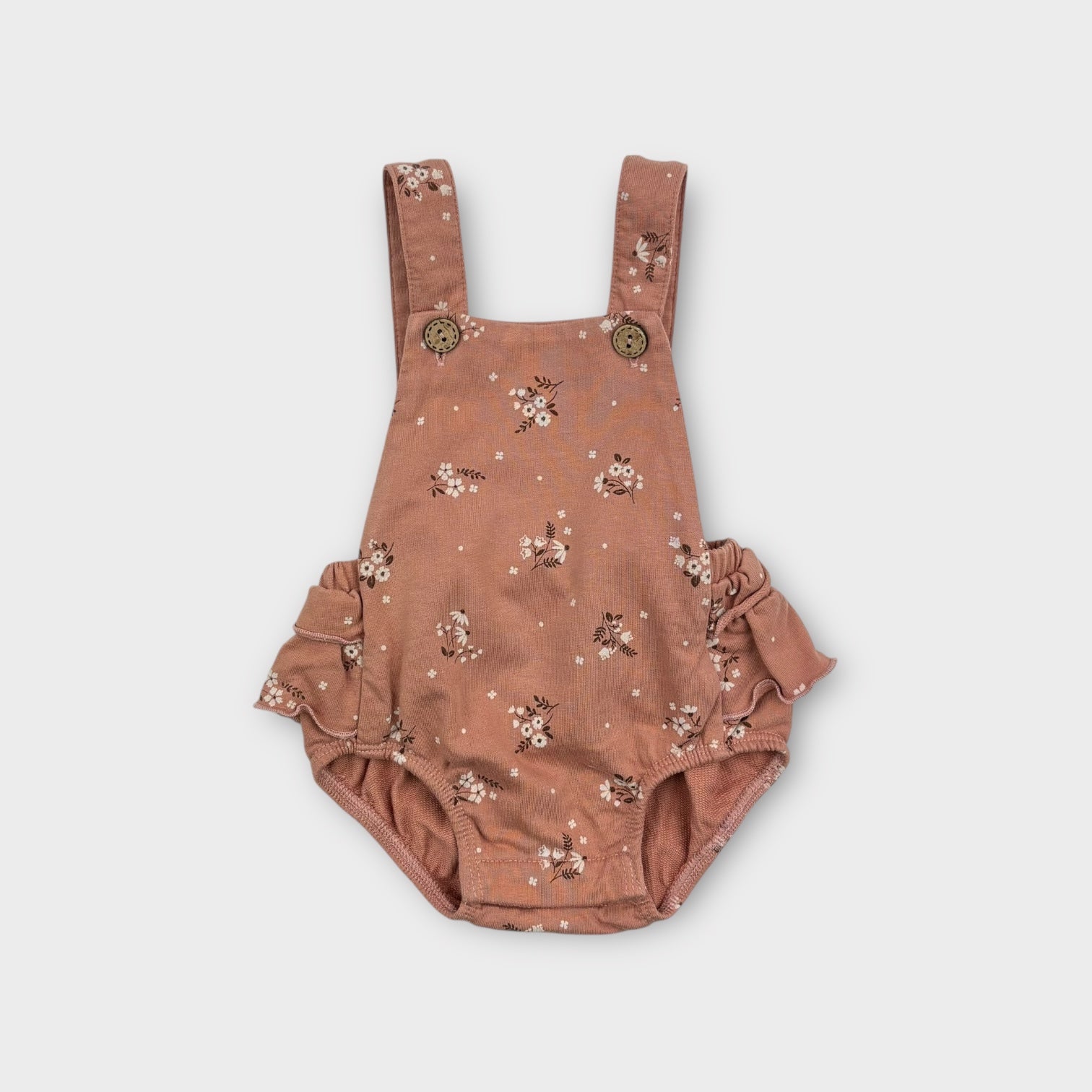 Purebaby Floral Frill Romper, Size 000