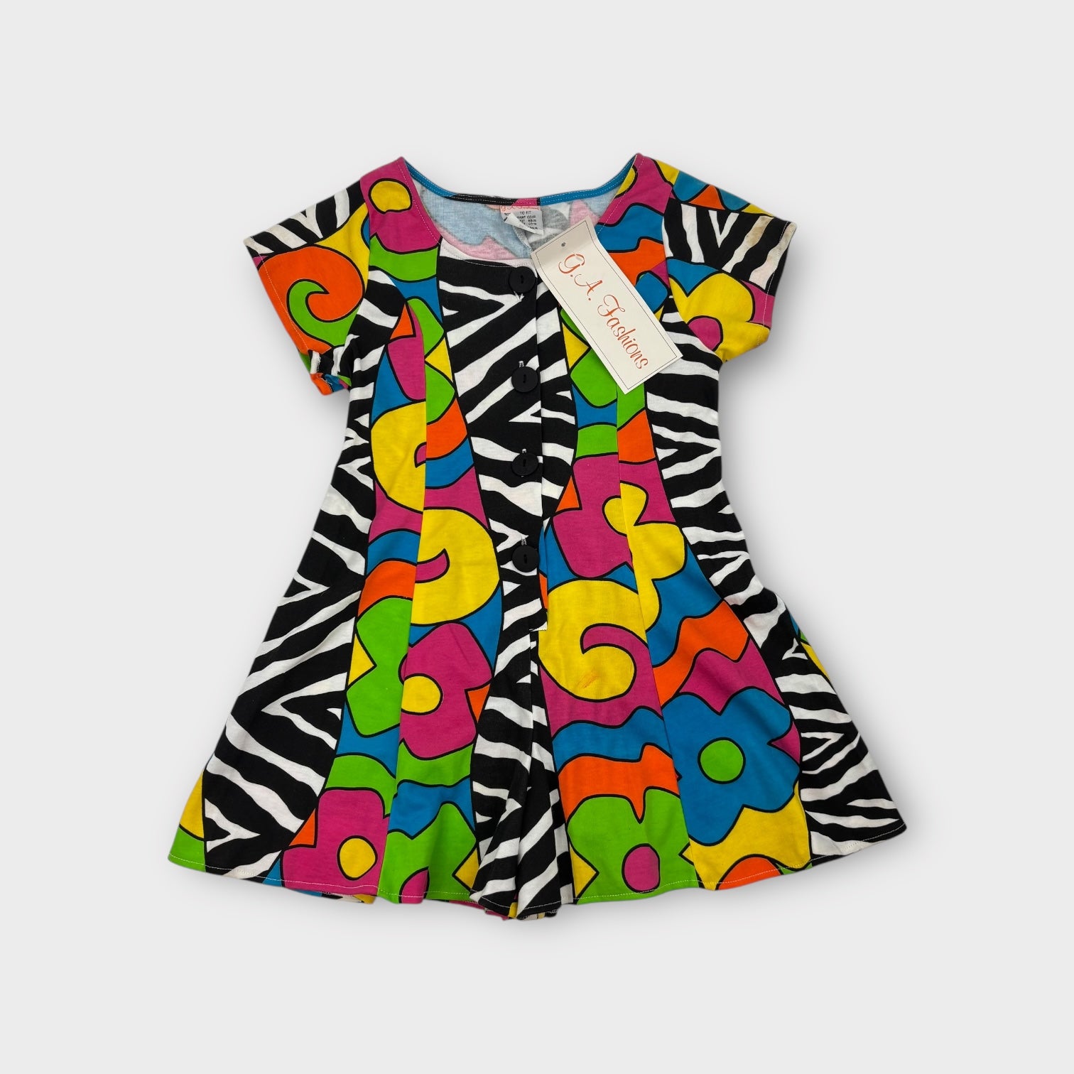 Vintage Printed Jumpsuit, Size 8