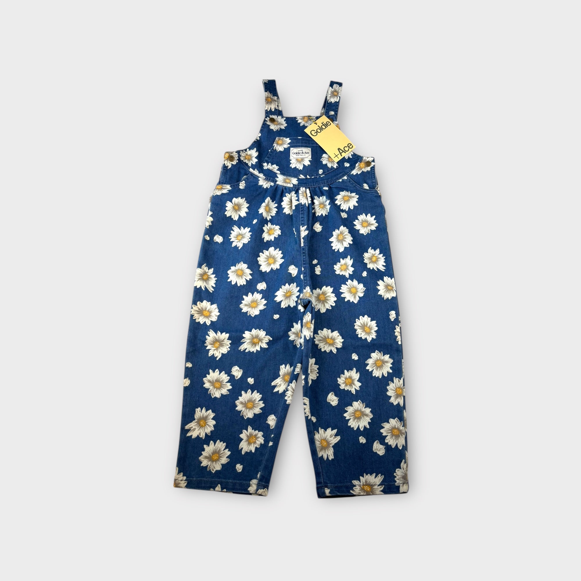 Goldie & Ace Daisies Denim Overalls, Size 3