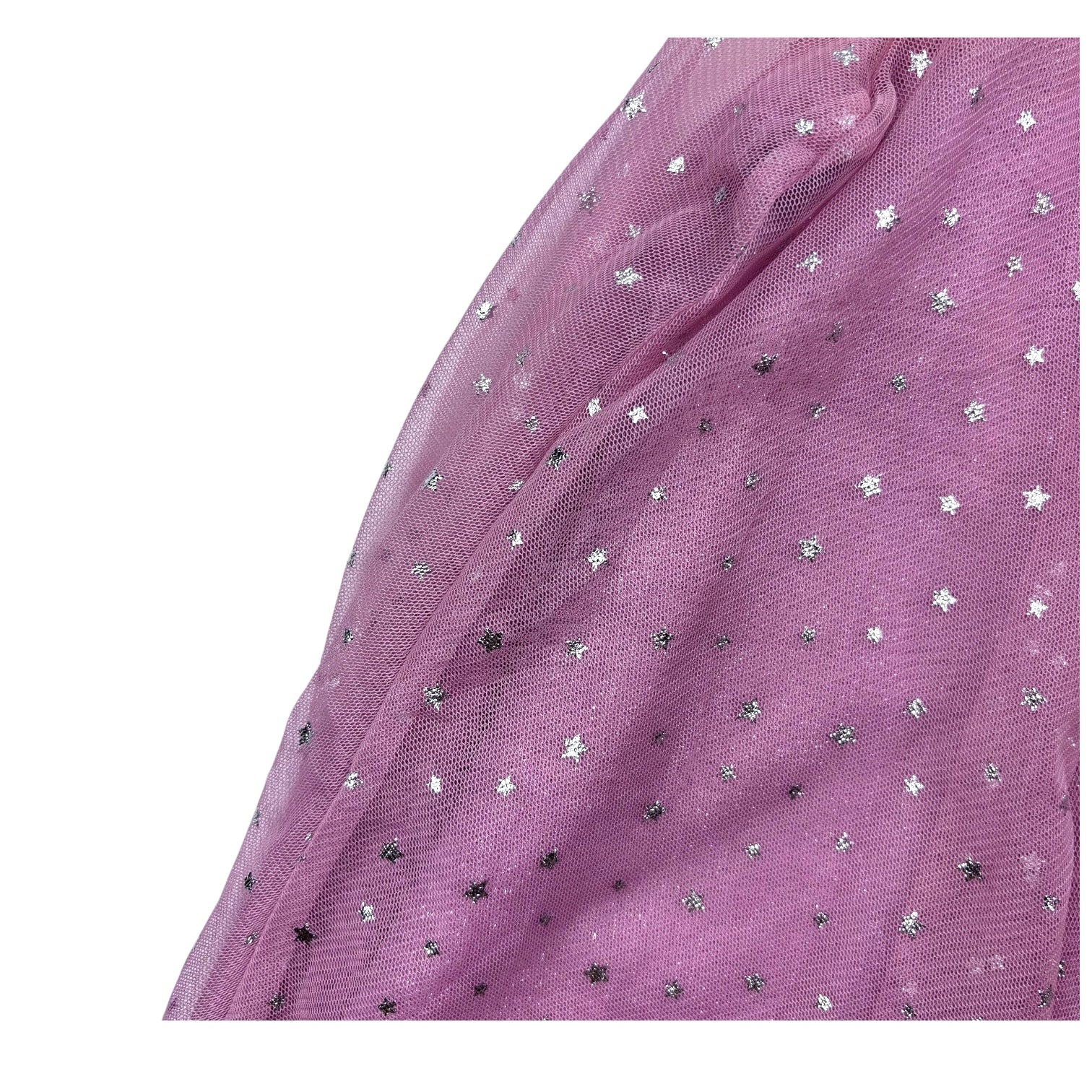 Pink and Silver Star Tulle Dress, Size 1