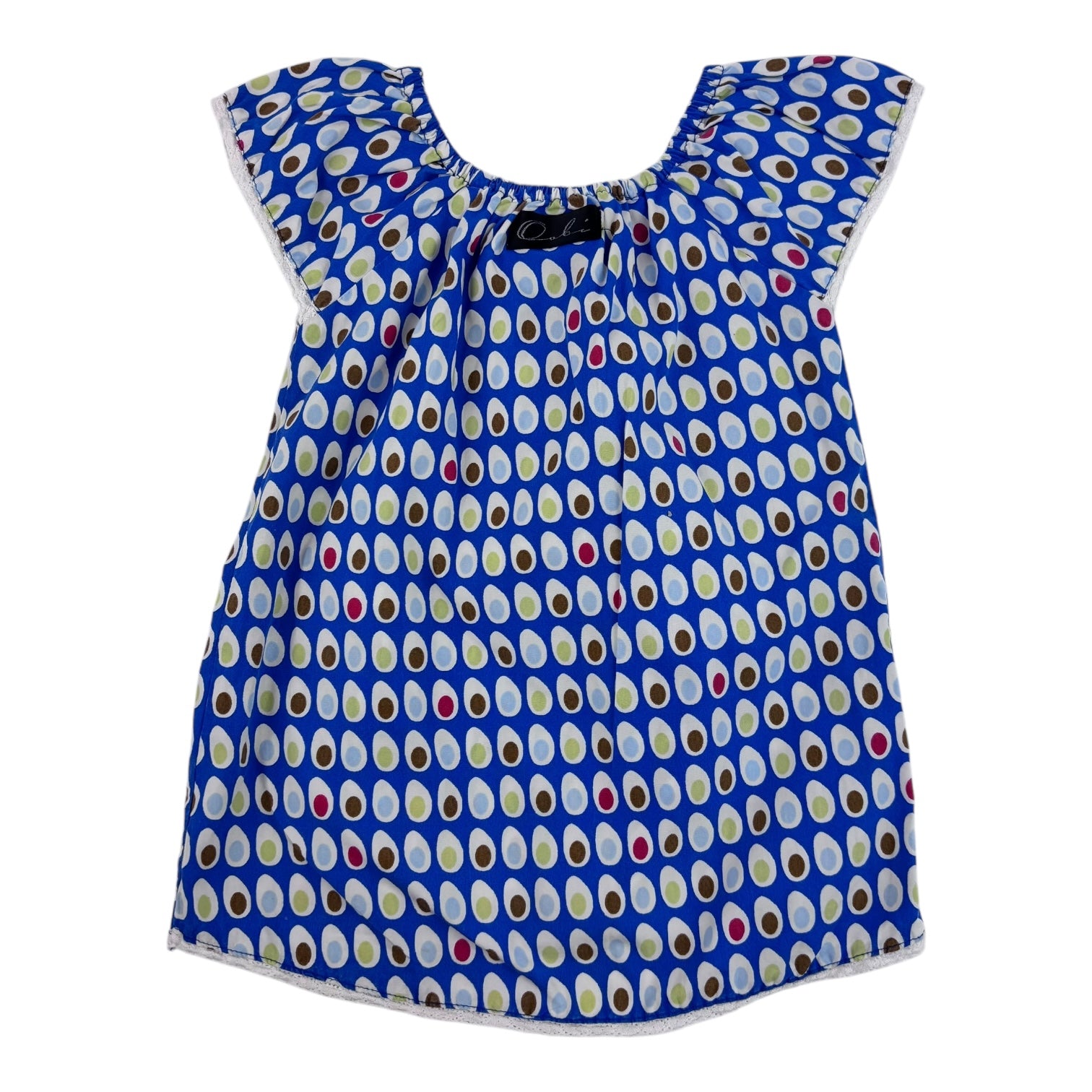 Oobi Blue Spot Print Dress, Size 2-3