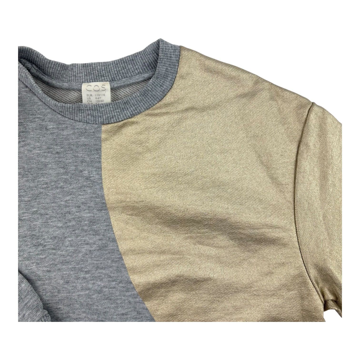 COS Grey and Gold Jumper, Size 5-6
