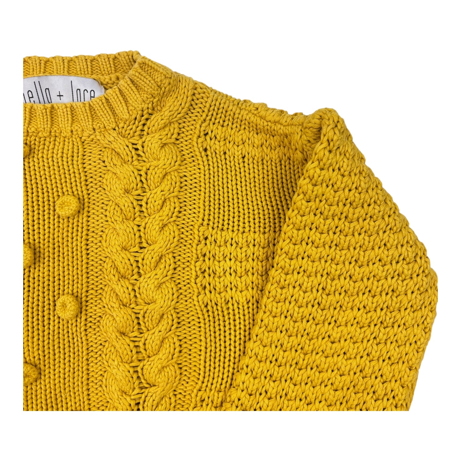 Bella & Lace Yellow Cable Knit, Size 10-12