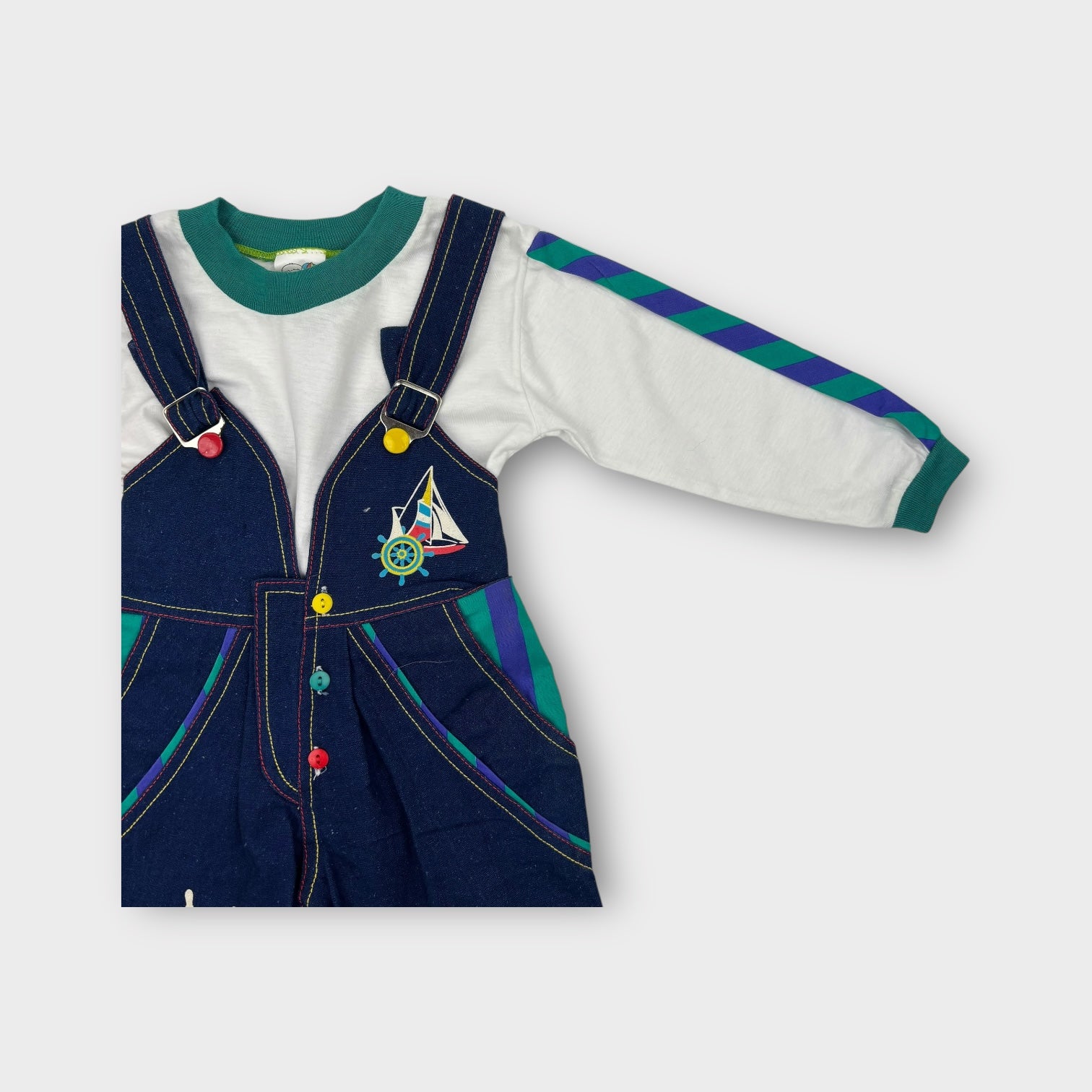 Vintage Overalls & Long Sleeve Set, Size 2-3