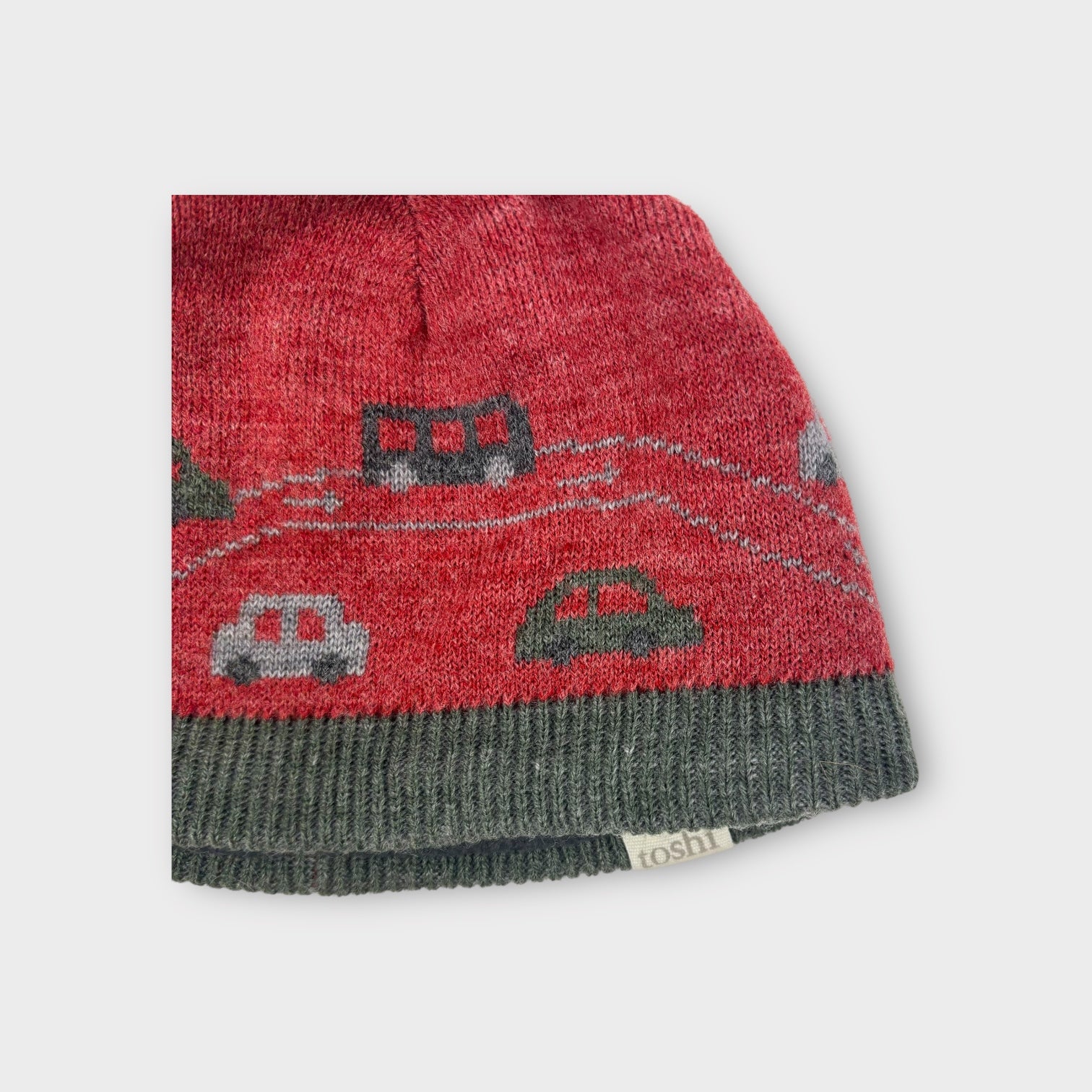 Toshi Red Car Beanie, Size S