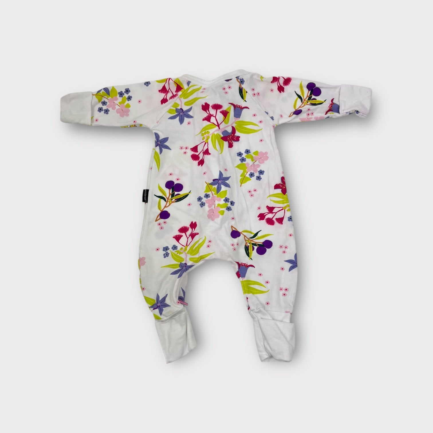 Bonds Long Sleeve Flowers and Berry Onesie, Size 0000