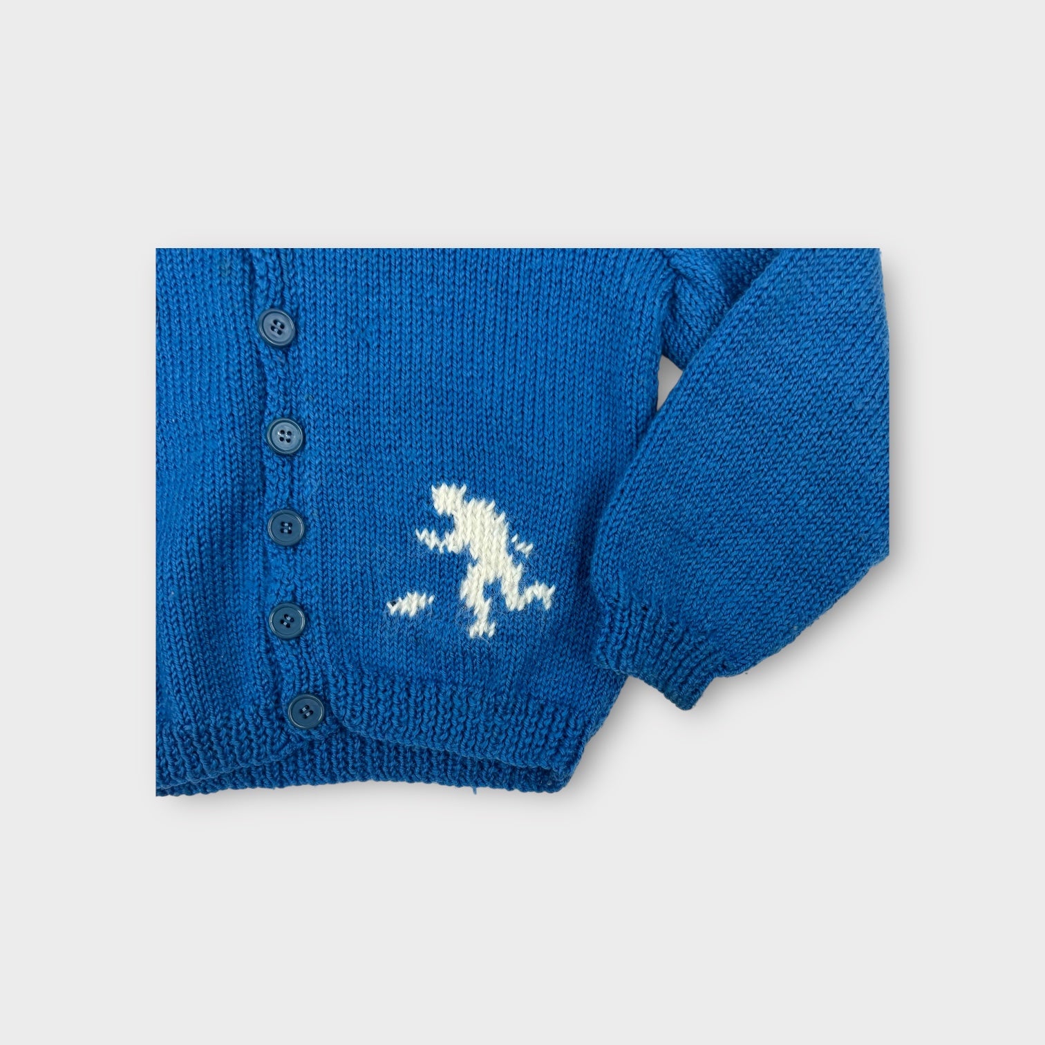 Retro Blue Knit Cardigan Size 3