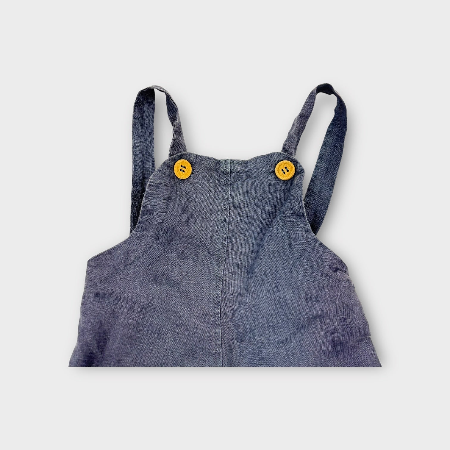 Navy Linen Shortalls, Size 0