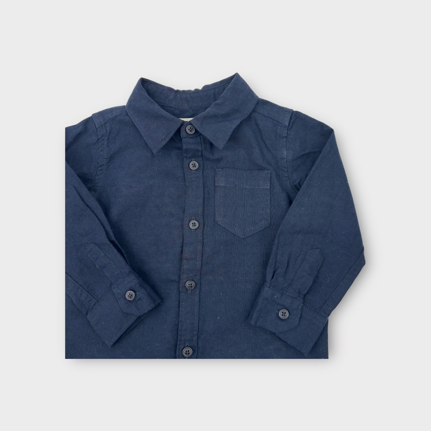 Country Road Navy Button Shirt, Size 0