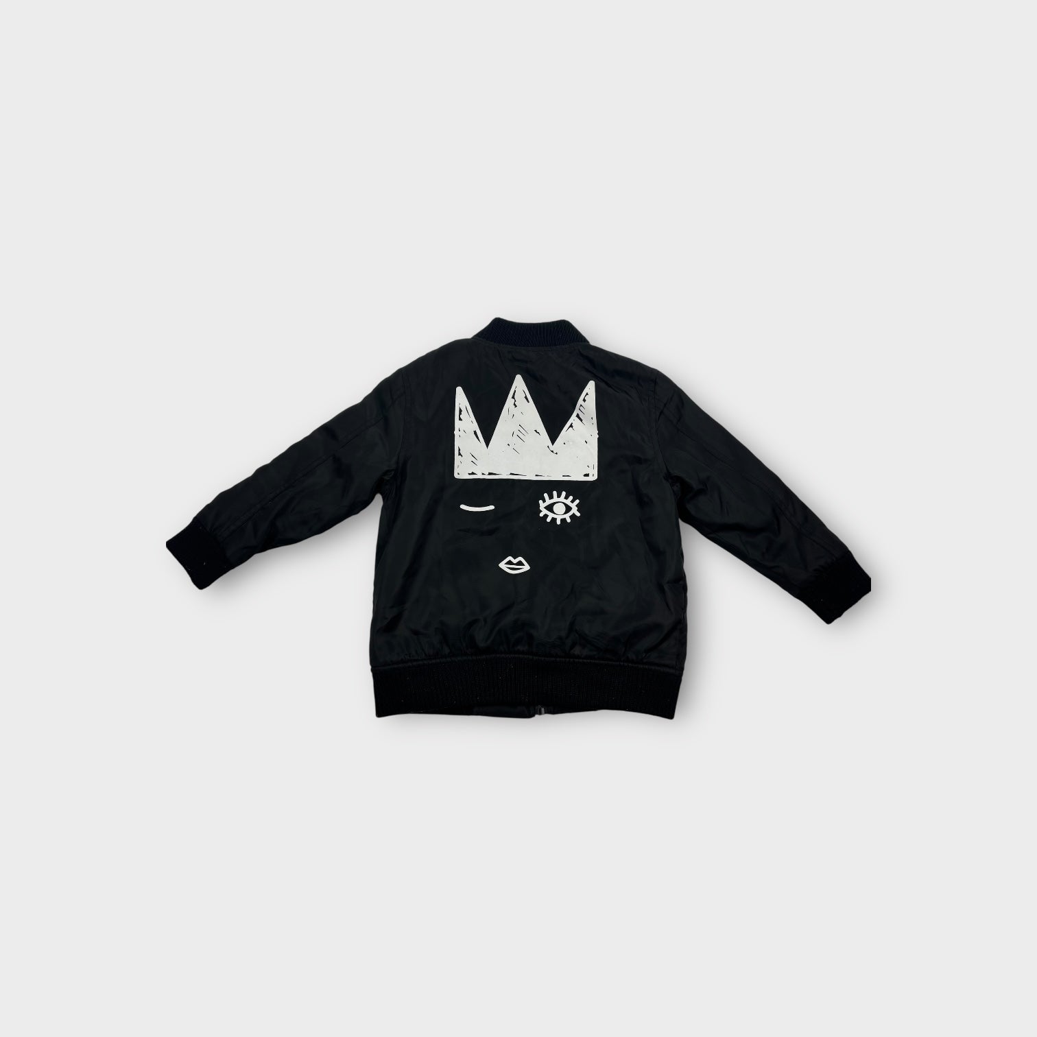Tiny Tribe Black Bomber Jacket, Size 5