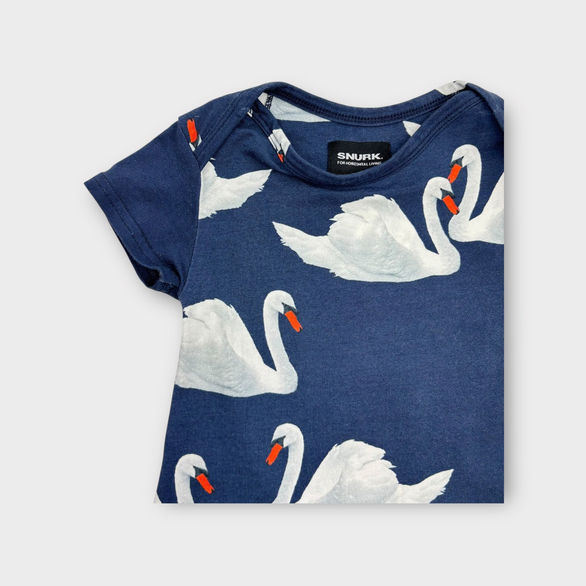 Snurk Swan Print Bodysuit, Size 0
