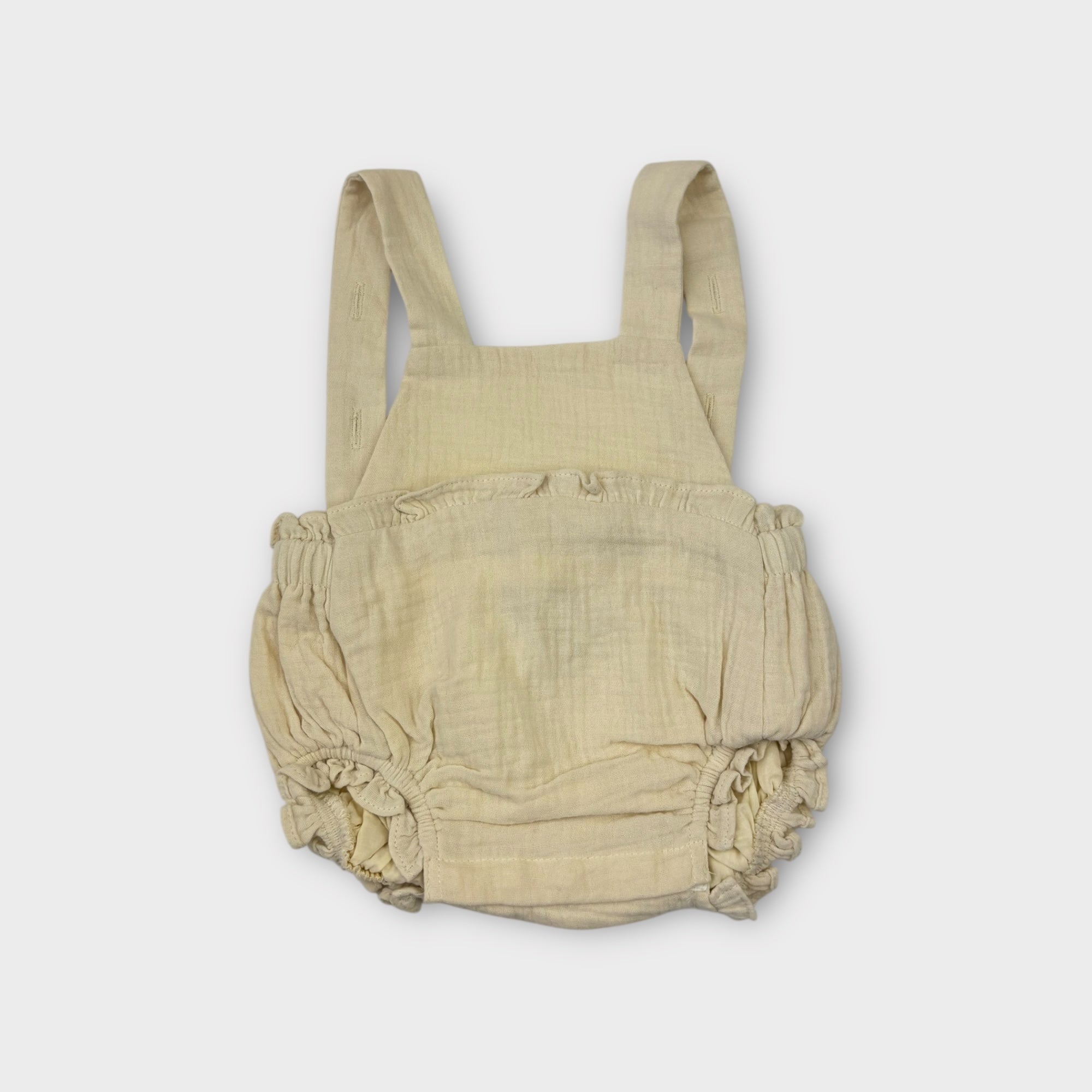 Blue Daisy Cream Muslin Romper, Size 000