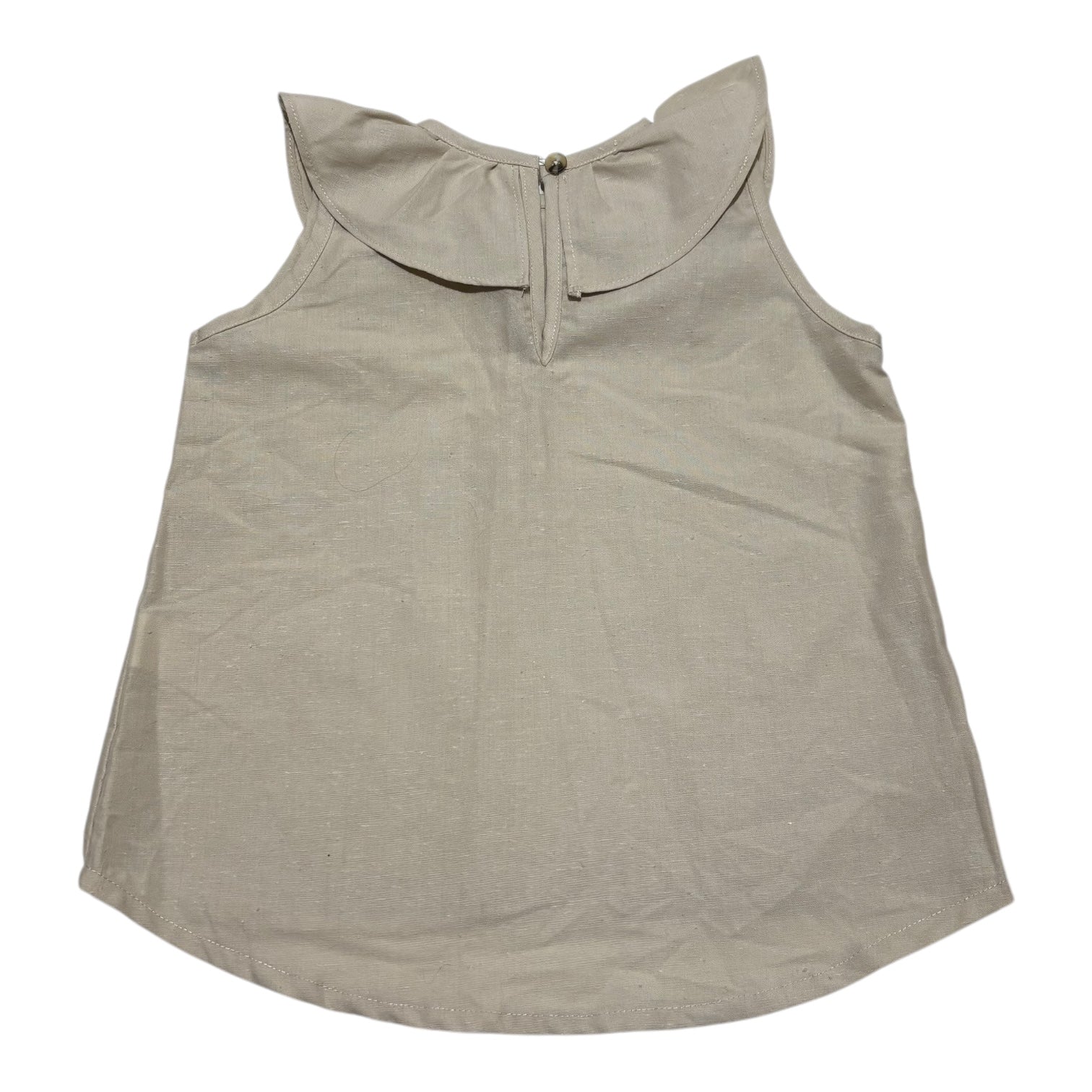 Frill Collar Linen Dress, Size 0