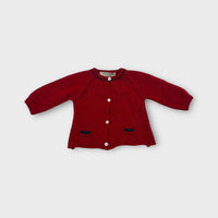 La Stupenderia Red Knit Cardigan, Size 000