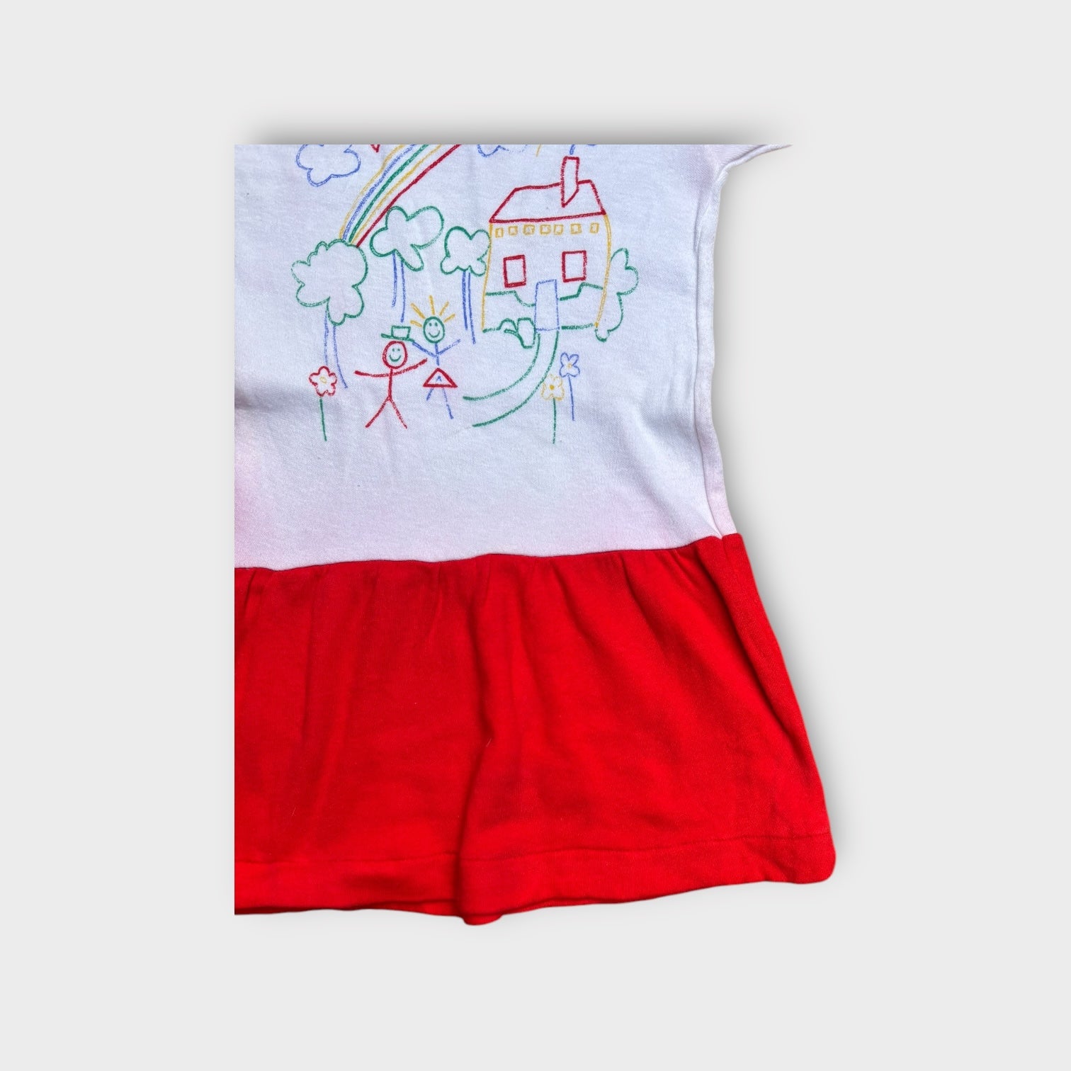 Vintage Stick Figure Drawing Dress, Size 3