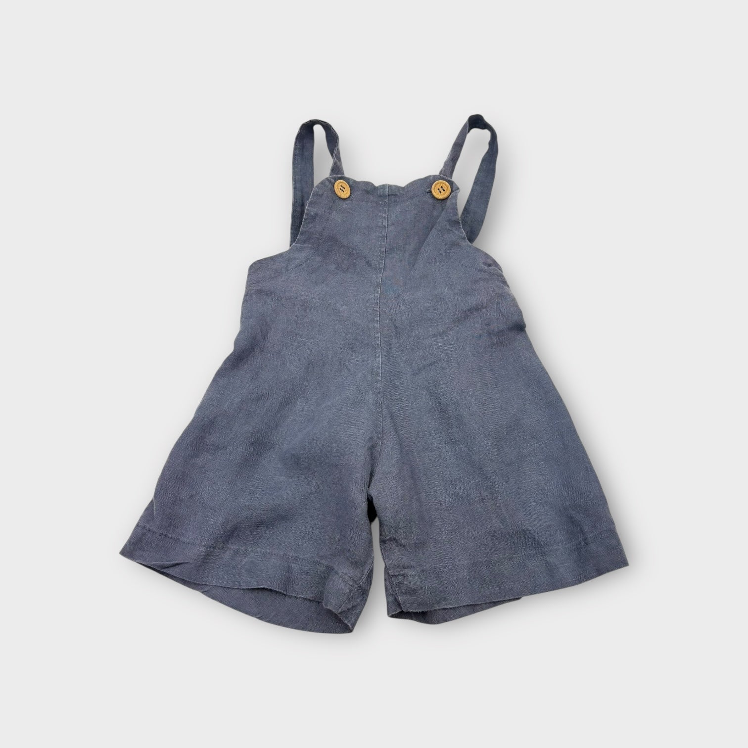 Navy Linen Shortalls, Size 0