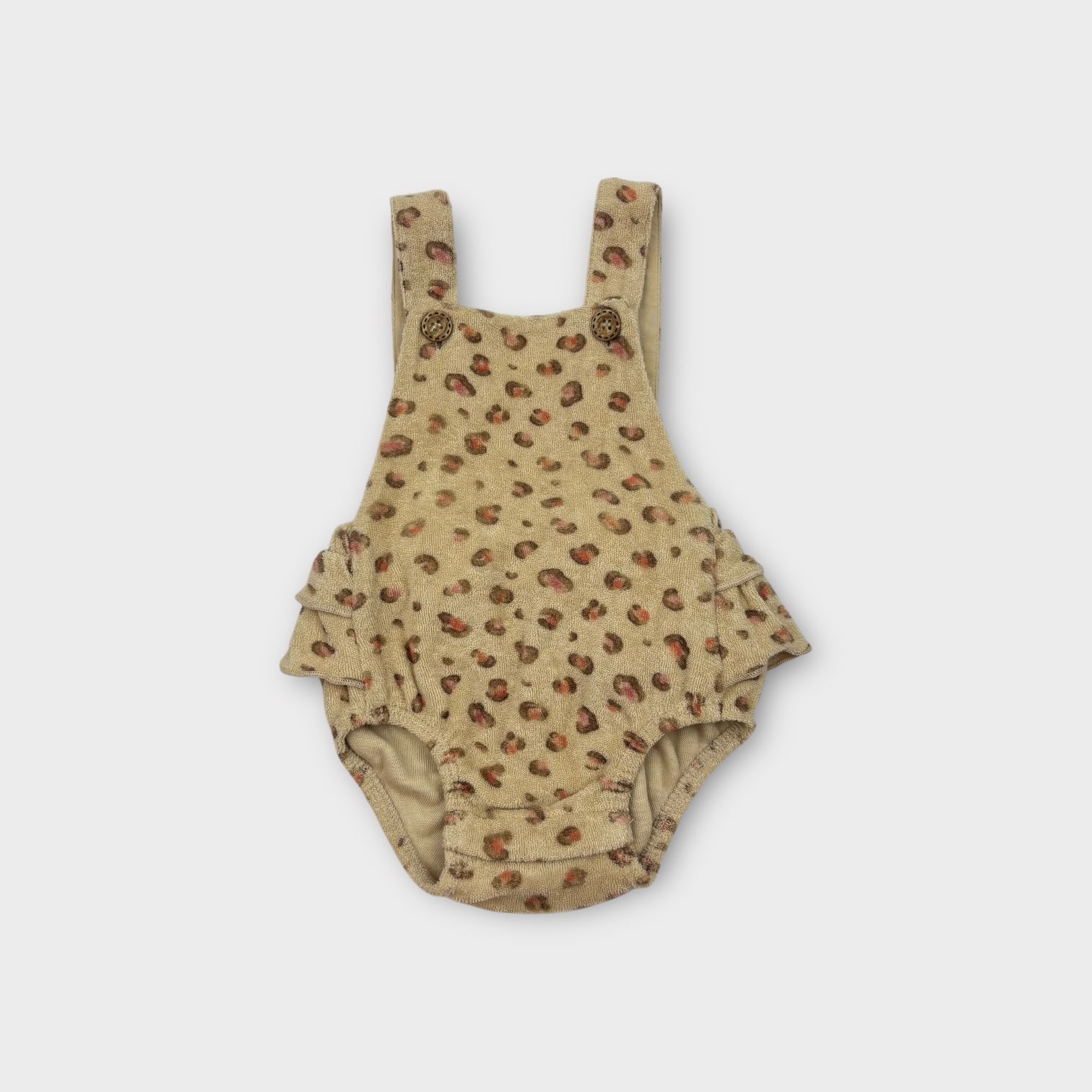 Purebaby Leopard Print Terry Romper, Size 000