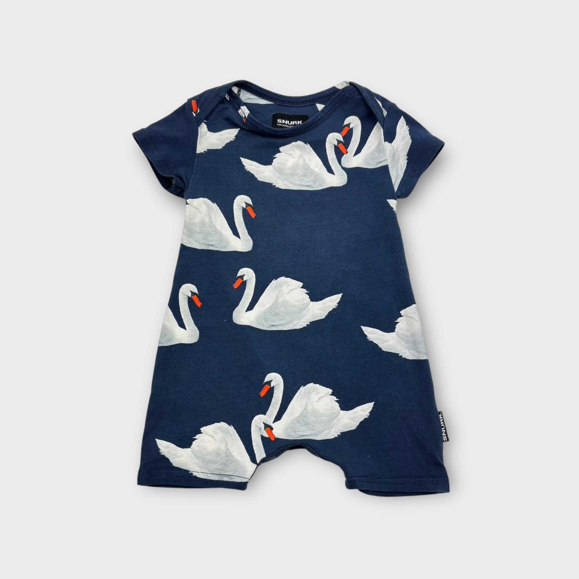 Snurk Swan Print Bodysuit, Size 0