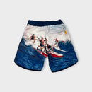 Rock Your Kid Surf Print Swim Shorts, Size 7