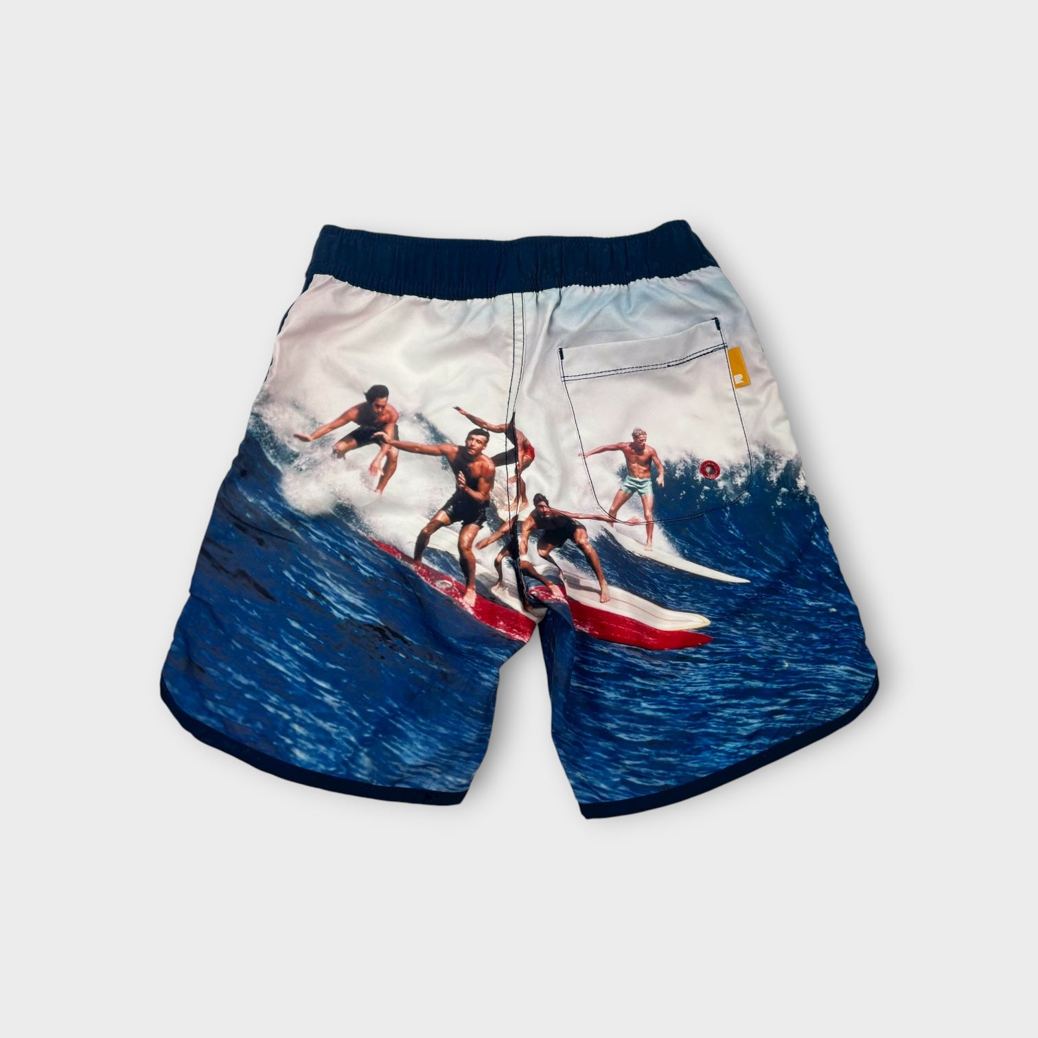 Rock Your Kid Surf Print Swim Shorts, Size 7