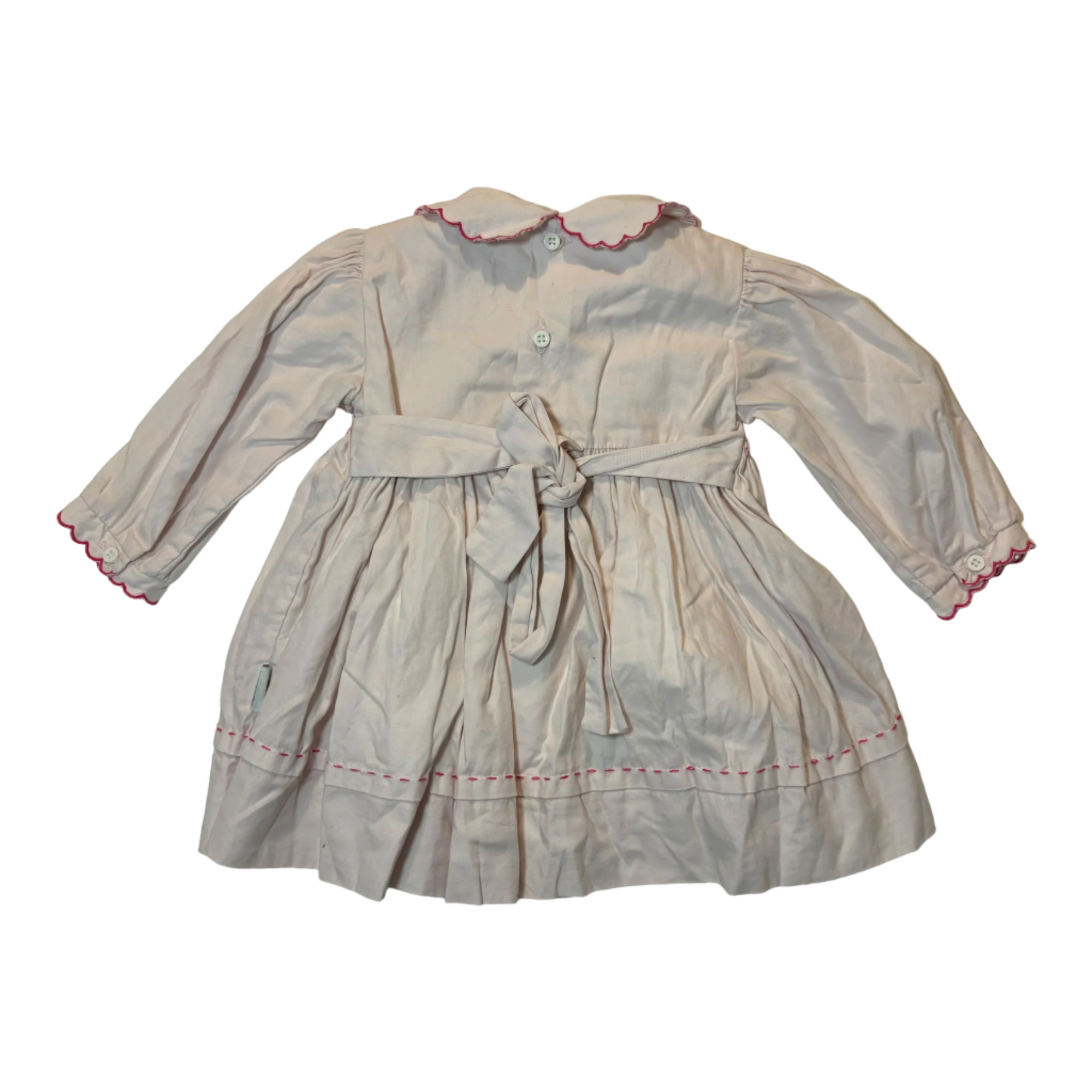 Pink Smocked Long Sleeve Dress, Size 000