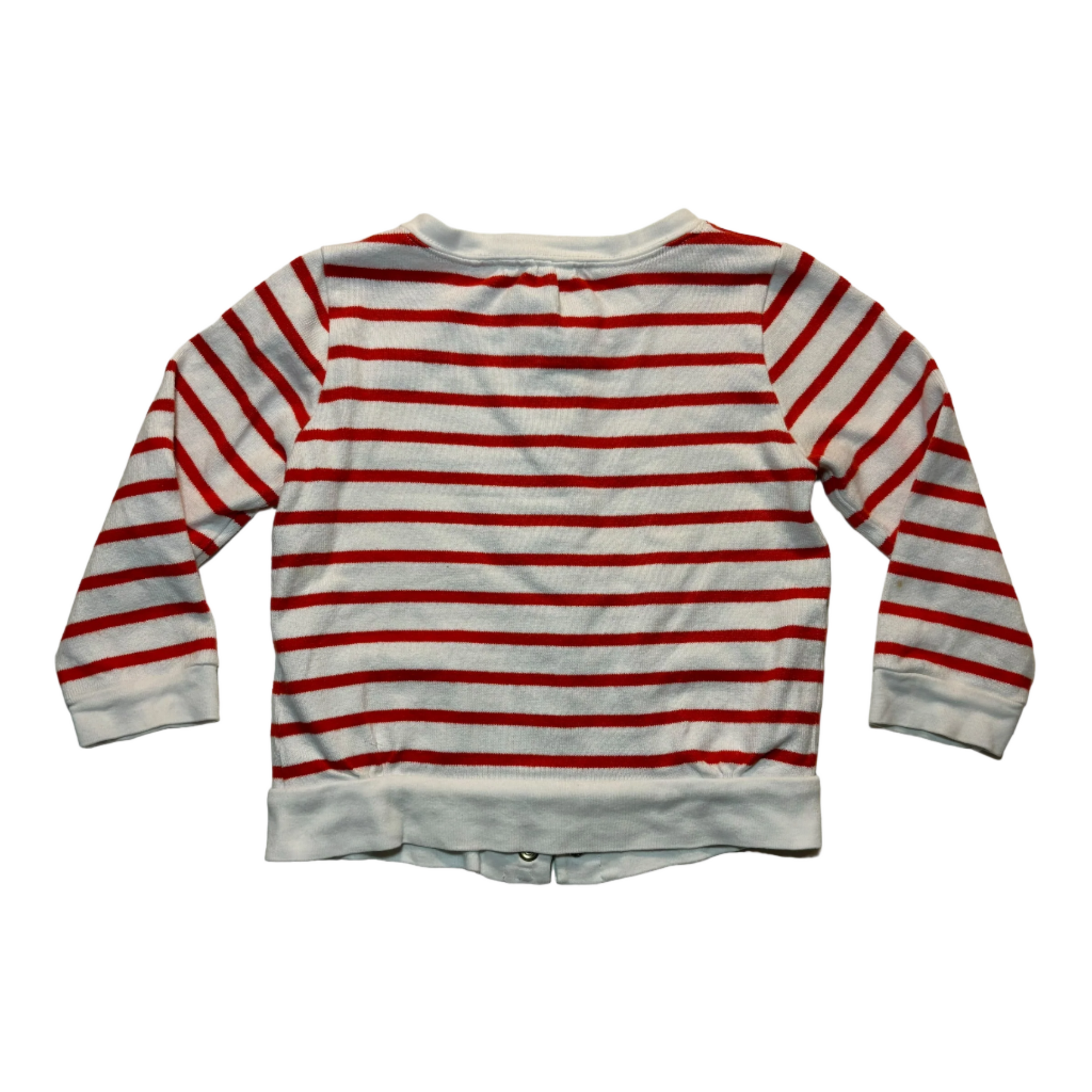 Petit Bateau Red Stripe Cardigan, Size 2