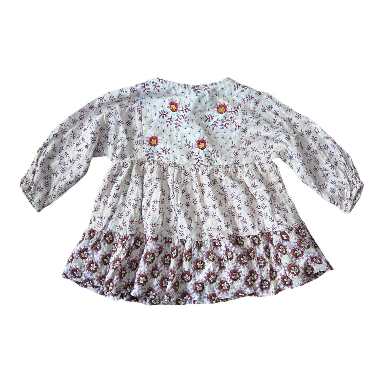 Zara Floral Long Sleeve Dress, Size 0