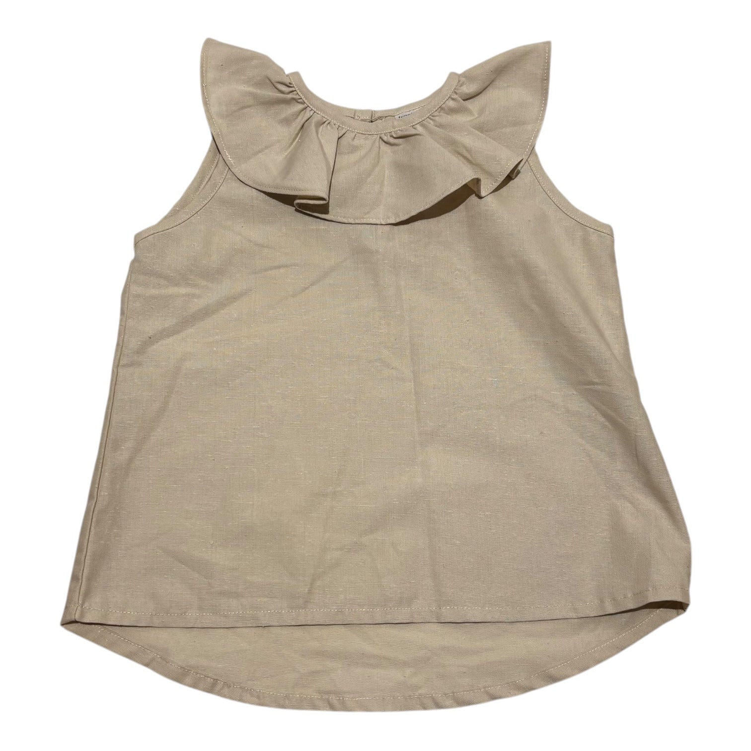 Frill Collar Linen Dress, Size 0