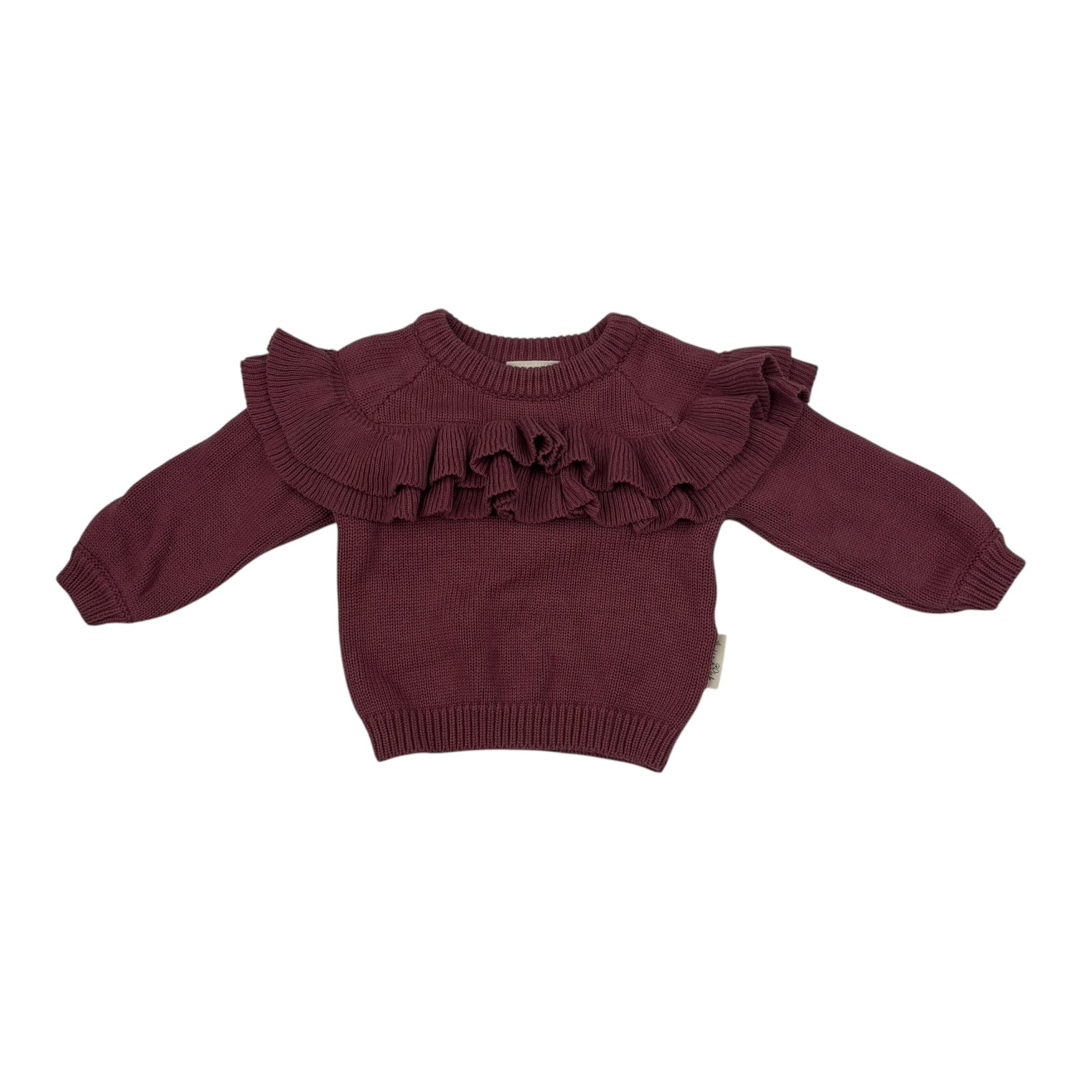 Aster & Oak Frill Knit Jumper, Size 00