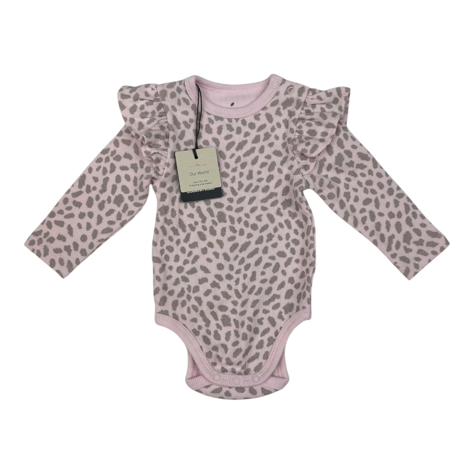 Country Road Pink Leopard Print Bodysuit, Size 00