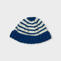 Handmade Blue Stripe Beanie, Size S