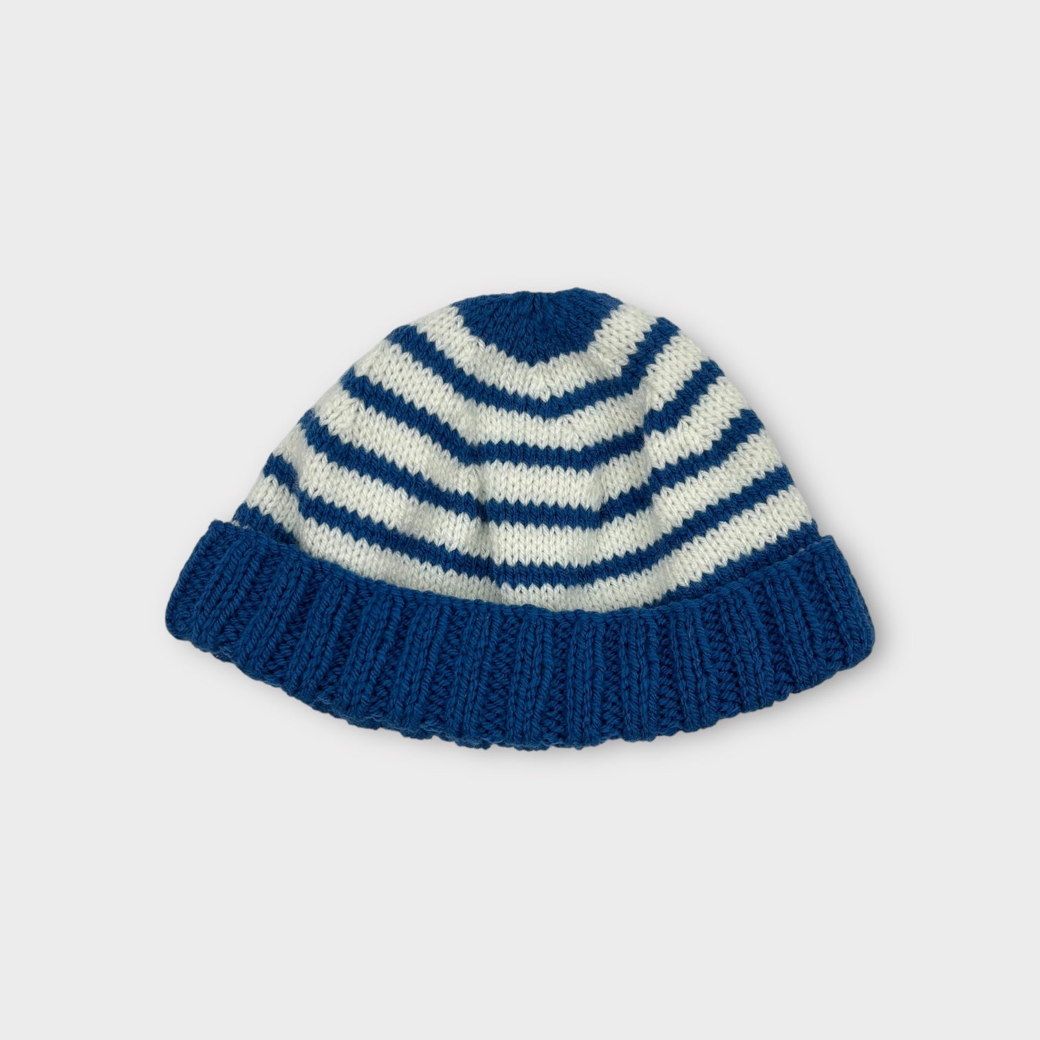 Handmade Blue Stripe Beanie, Size S