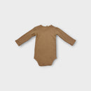 Quincy Mae Beige Ribbed Bodysuit, Size 000
