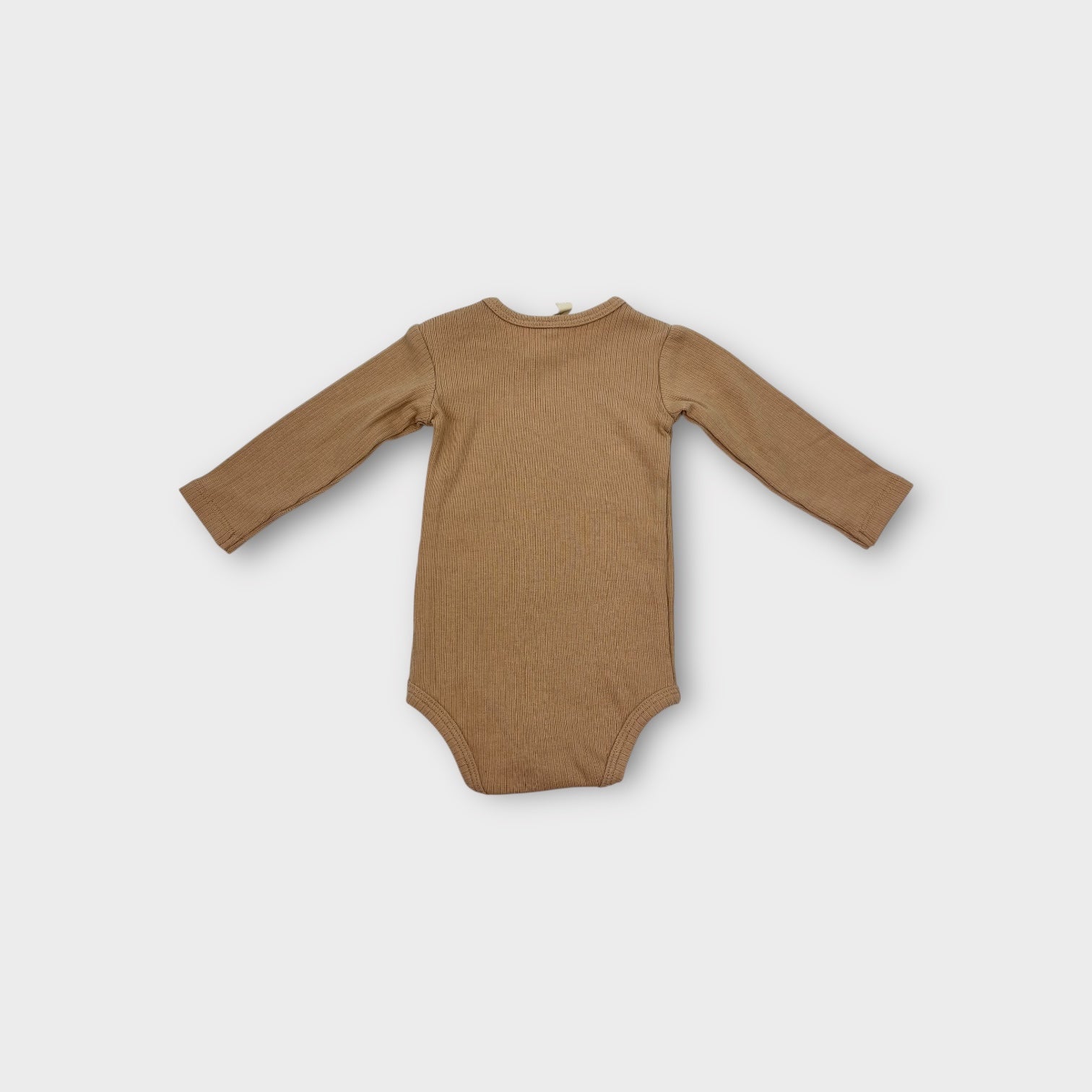 Quincy Mae Beige Ribbed Bodysuit, Size 000