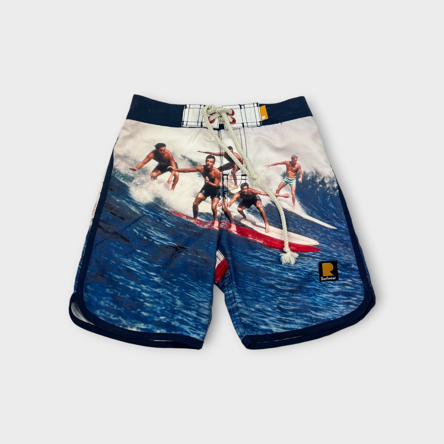 Rock Your Kid Surf Print Swim Shorts, Size 7