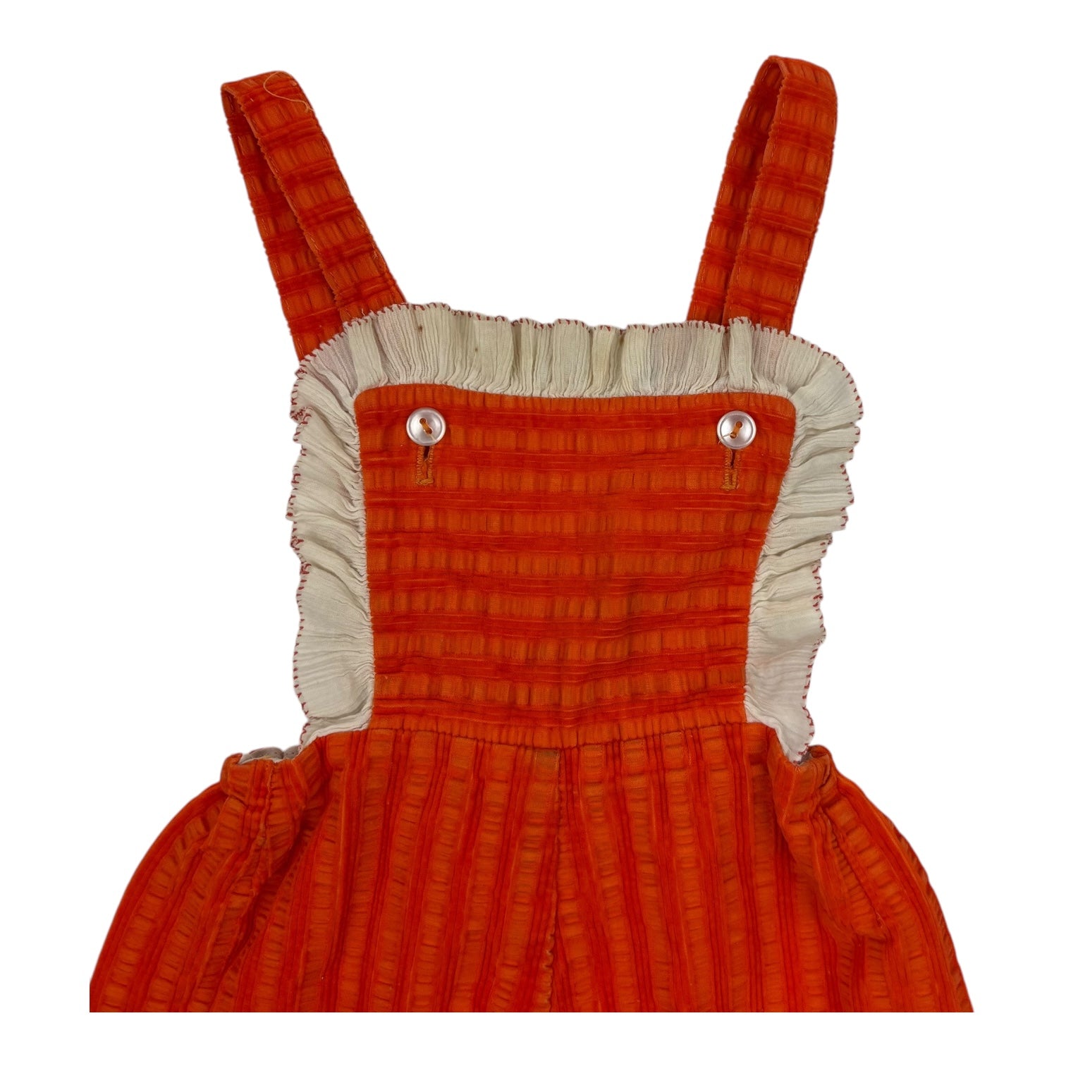 Orange Handmade Overalls, Size 0