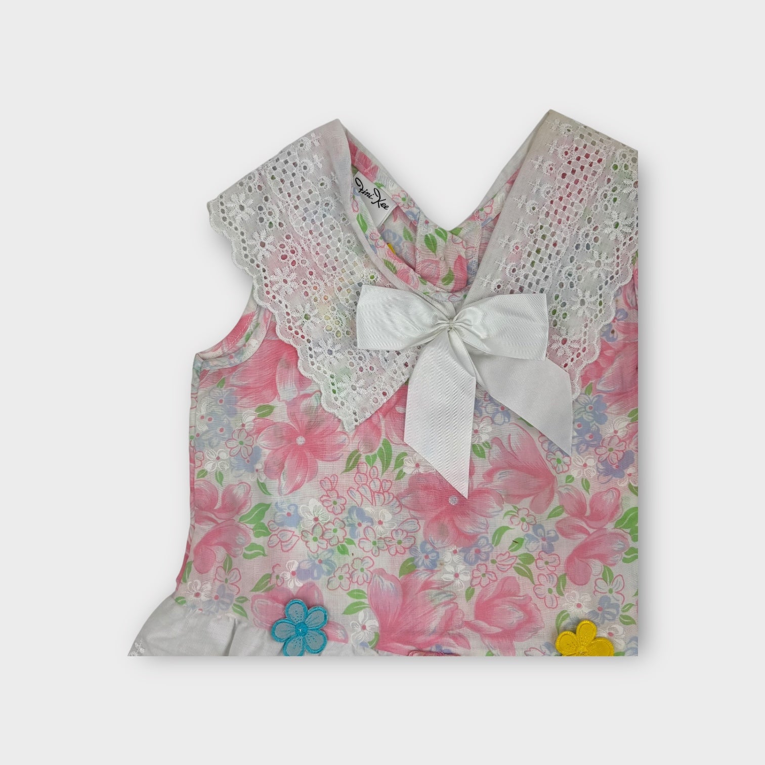 Vintage Pink Floral & Lace Dress, Size 4