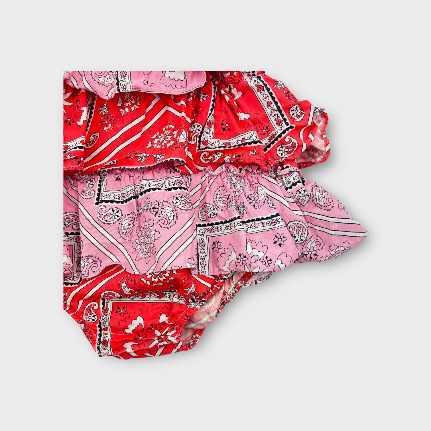 Seed Heritage Paisley Ruffle Romper, Size 2