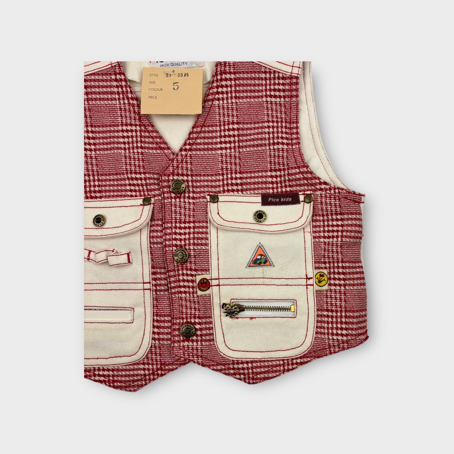 Pico Flower Red Herringbone 2 Piece Set, Size 5