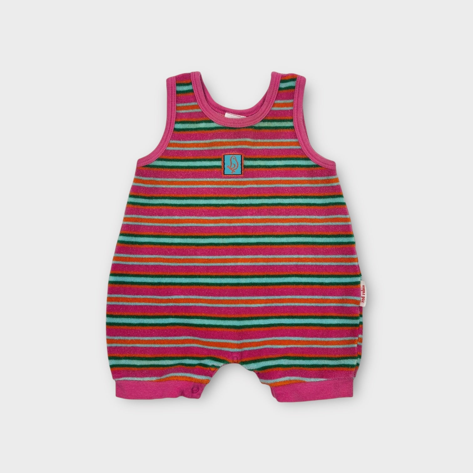 Retro Stripe Terry Romper, Size 00