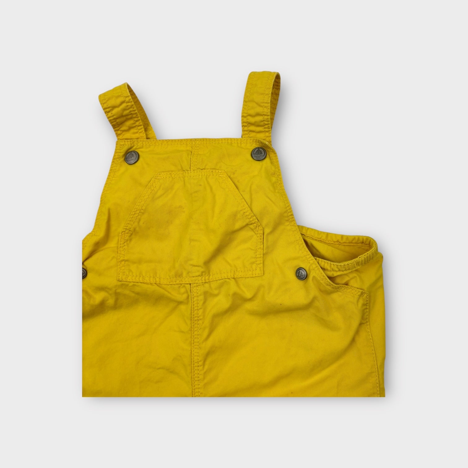 Petit Bateau Yellow Shortalls, Size 0