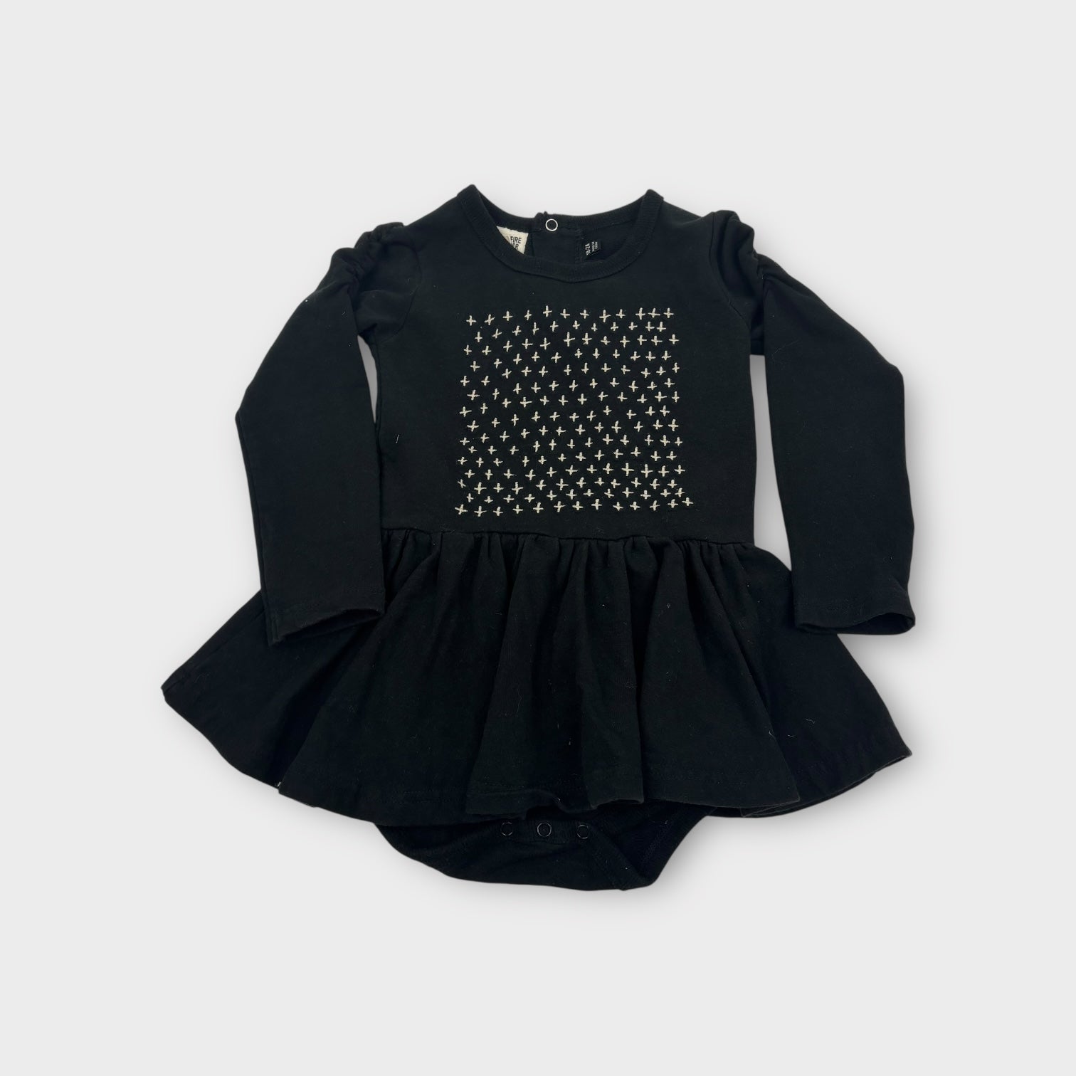 Rock Your Baby Black Embroidered Dress, Size 18-24m
