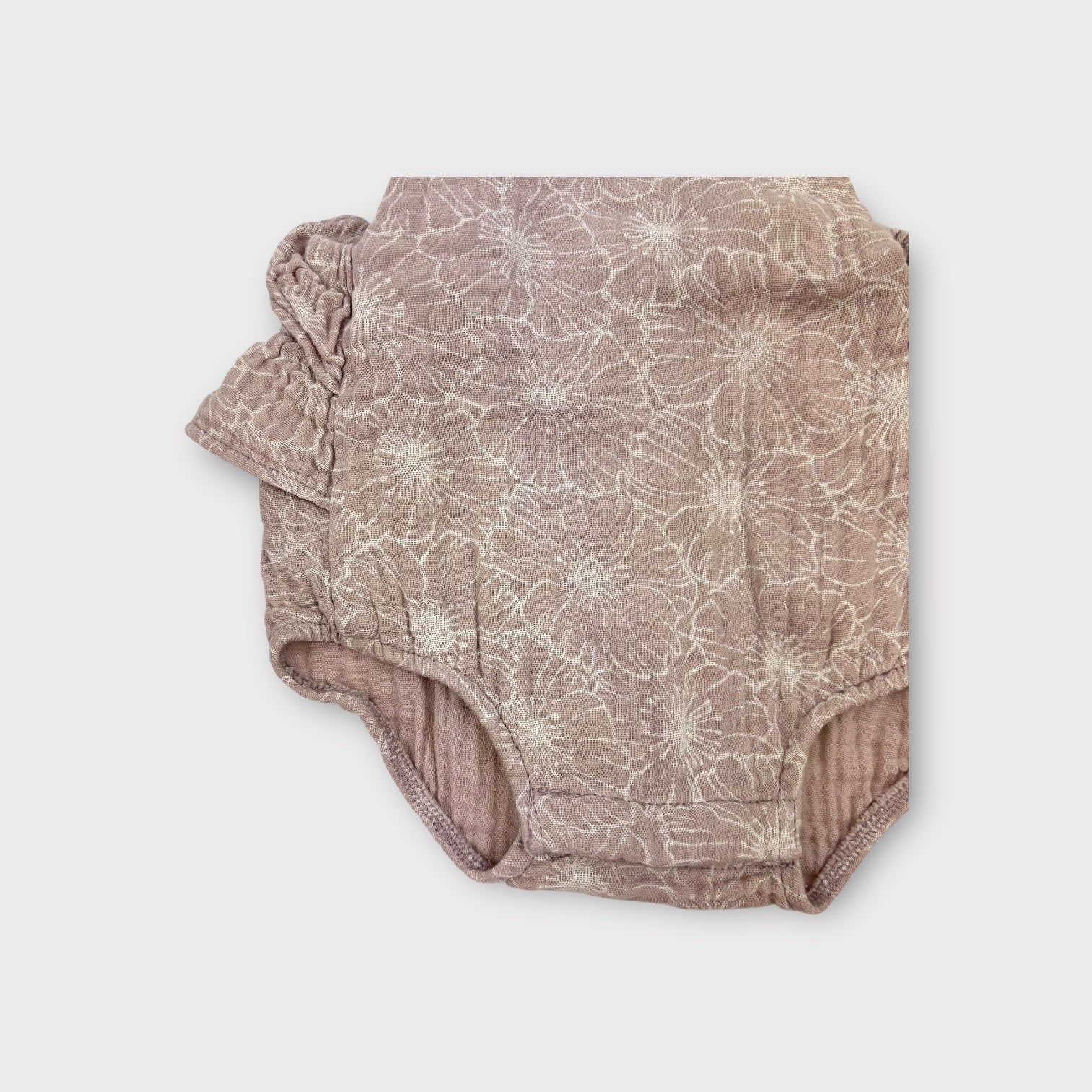 Lilac Muslin Printed Romper, Size 000