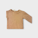 Quincy Mae Beige Ribbed Bodysuit, Size 000