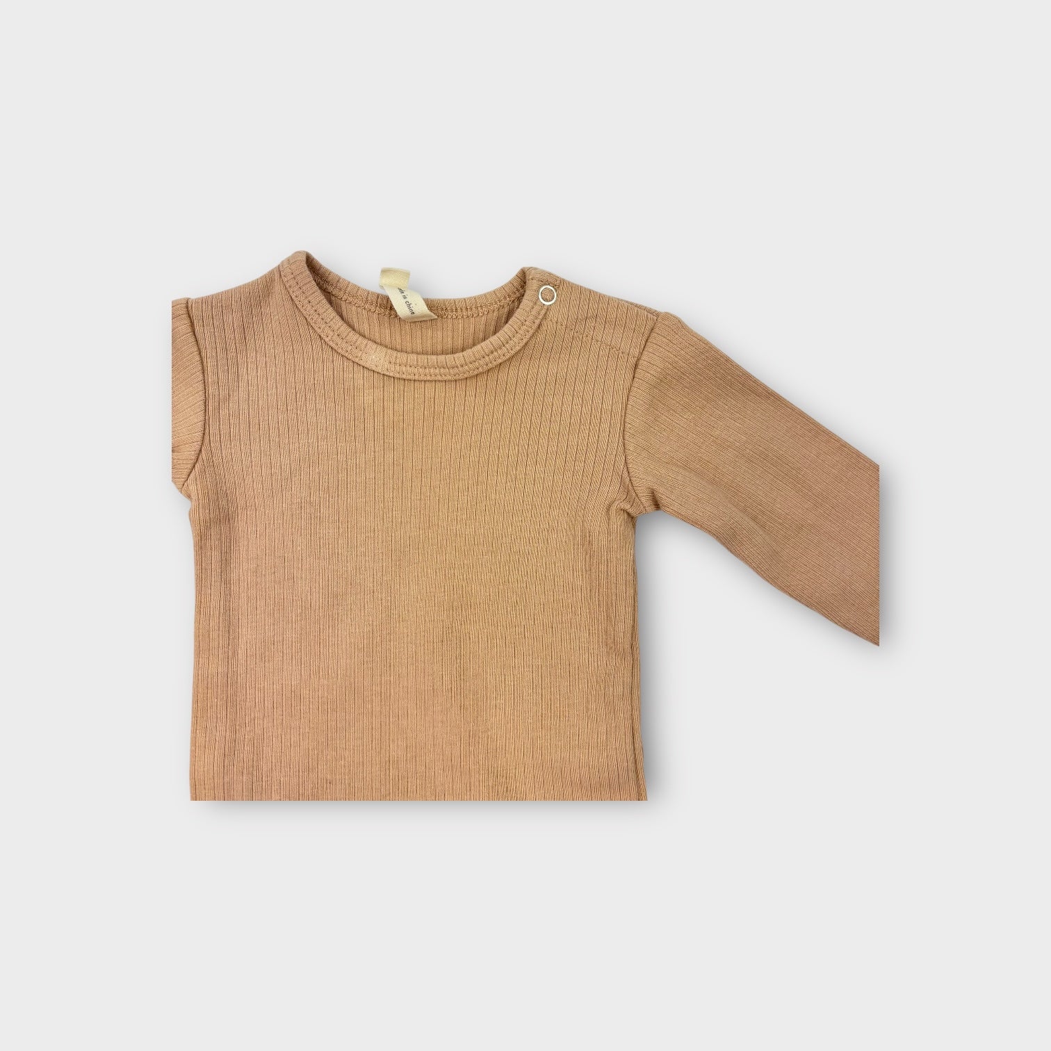 Quincy Mae Beige Ribbed Bodysuit, Size 000